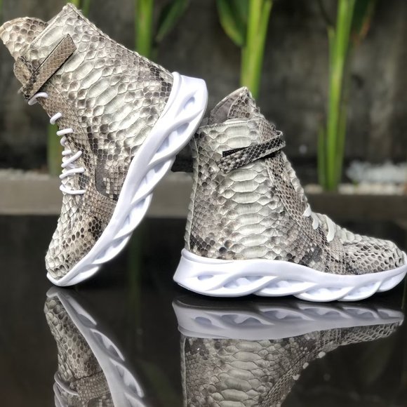 Python Snakeskin High Top Sneakers - Picture 1 of 17